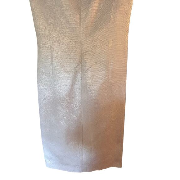 Escada Women’s 100% Silk Beige/Gold V-Neck Ruched Sleeveless Lined Dress 8/38 - Picture 10 of 14